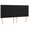 Tête de lit à LED Noir 163x16x118/128 cm Velours 