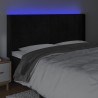 Tête de lit à LED Noir 163x16x118/128 cm Velours 