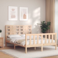 Cadre de lit sans matelas bois de pin massif 