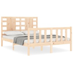 Cadre de lit sans matelas bois de pin massif 