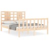 Cadre de lit sans matelas bois de pin massif 
