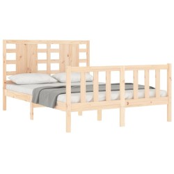 Cadre de lit sans matelas bois de pin massif 