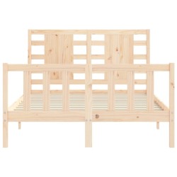 Cadre de lit sans matelas bois de pin massif 