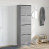 Armoire à chaussures 4 tiroirs rabattables sonoma 60x42x204 cm 