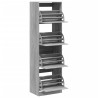 Armoire à chaussures 4 tiroirs rabattables sonoma 60x42x204 cm 