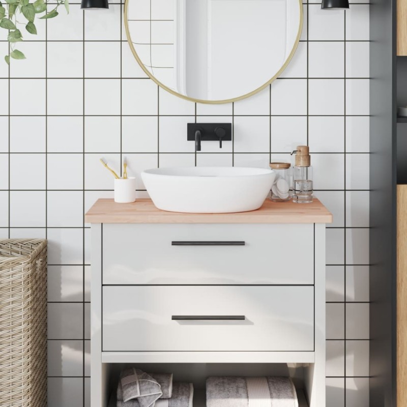 Comptoir de salle de bain 80x40x2,5 cm bois massif de hêtre 