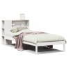 Lit bibliothèque sans matelas blanc 90x200cm bois de pin massif 