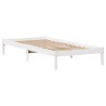 Lit bibliothèque sans matelas blanc 90x200cm bois de pin massif 