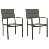 Ensemble à manger de jardin 3 pcs noir textilène et acier 