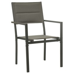 Ensemble à manger de jardin 3 pcs noir textilène et acier 