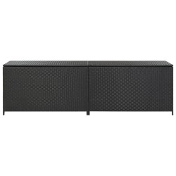 Boîte de rangement de jardin résine tressée 200x50x60 cm noir 
