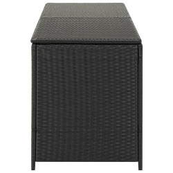 Boîte de rangement de jardin résine tressée 200x50x60 cm noir 