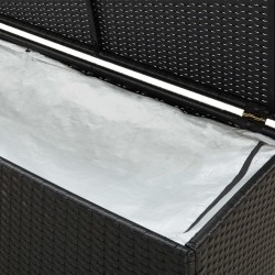 Boîte de rangement de jardin résine tressée 200x50x60 cm noir 