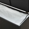 Boîte de rangement de jardin résine tressée 200x50x60 cm noir 