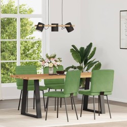 Chaises à manger lot de 4 vert clair velours 