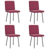Chaises à manger lot de 4 Rouge bordeaux Velours 