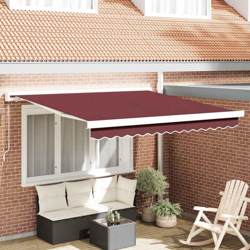 Auvent manuel rétractable bordeaux 300x250 cm 
