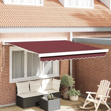Auvent manuel rétractable bordeaux 300x250 cm 
