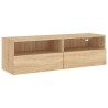 Meuble TV mural chêne sonoma 100x30x30 cm bois d'ingénierie 