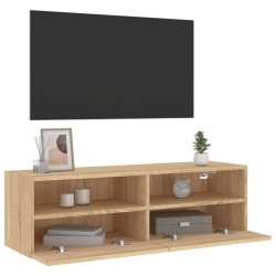 Meuble TV mural chêne sonoma 100x30x30 cm bois d'ingénierie 