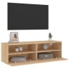 Meuble TV mural chêne sonoma 100x30x30 cm bois d'ingénierie 