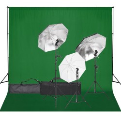 Kit de studio photo avec éclairage et toile de fond 