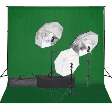 Kit de studio photo avec éclairage et toile de fond 