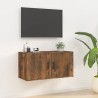 Meuble TV mural Chêne fumé 80x34,5x40 cm 