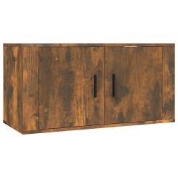 Meuble TV mural Chêne fumé 80x34,5x40 cm 