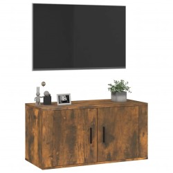 Meuble TV mural Chêne fumé 80x34,5x40 cm 