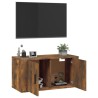 Meuble TV mural Chêne fumé 80x34,5x40 cm 