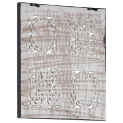 Panneau mural sculpté à la main MDF 40x40x1,5 cm Noir et blanc 