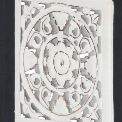 Panneau mural sculpté à la main MDF 40x40x1,5 cm Noir et blanc 