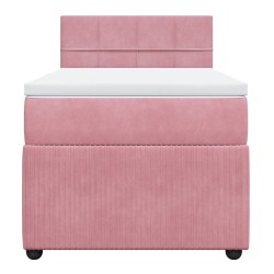 Sommier à lattes de lit avec matelas Rose 100x200 cm Velours 