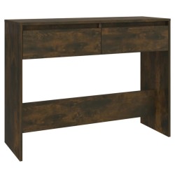 Table console chêne fumé 100x35x76,5 cm bois d'ingénierie 