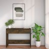 Table console chêne fumé 100x35x76,5 cm bois d'ingénierie 