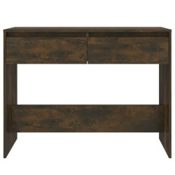 Table console chêne fumé 100x35x76,5 cm bois d'ingénierie 