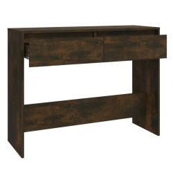 Table console chêne fumé 100x35x76,5 cm bois d'ingénierie 
