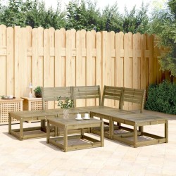 Salon de jardin 5 pcs bois de pin imprégné 