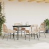 Ensemble à manger jardin coussins 5pcs marron poly rotin verre 