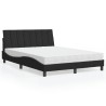 Lit avec matelas noir 140x200 cm velours 