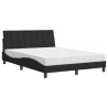 Lit avec matelas noir 140x200 cm velours 