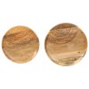 Tables d'appoint rondes 2 pcs Bois de manguier solide et acier 