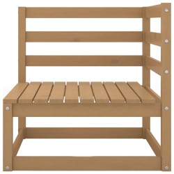 Salon de jardin 6 pcs marron miel bois de pin massif 