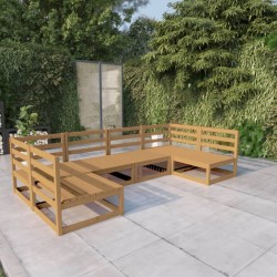 Salon de jardin 6 pcs bois de pin massif 