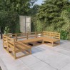 Salon de jardin 6 pcs bois de pin massif 