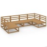 Salon de jardin 6 pcs bois de pin massif 