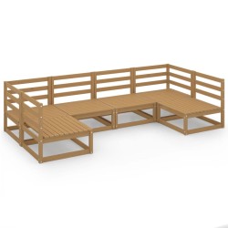 Salon de jardin 6 pcs bois de pin massif 