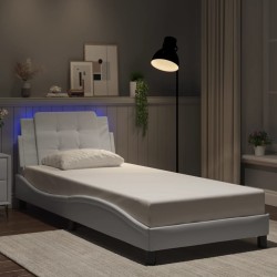 Cadre de lit avec LED sans matelas blanc 80x200 cm 