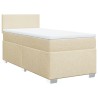 Sommier à lattes de lit et matelas Crème 90x190 cm Tissu 